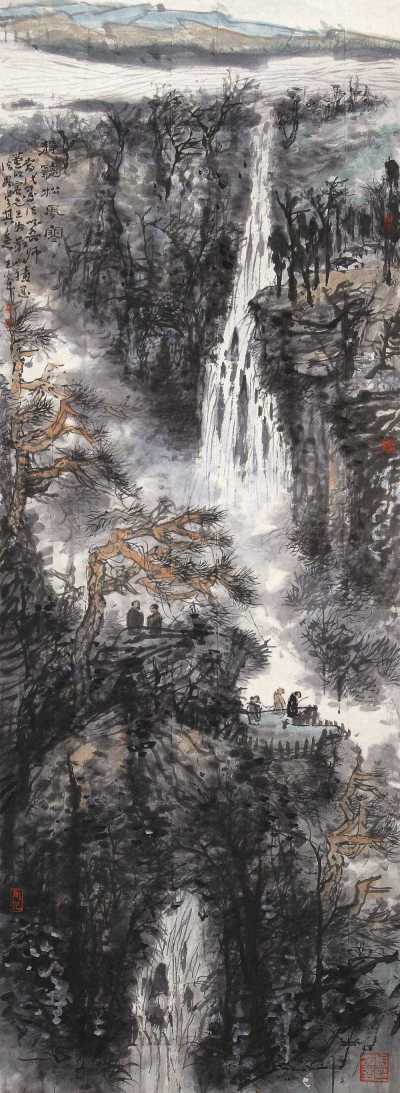 周玉峰 2003年作 五老观山图 镜心
